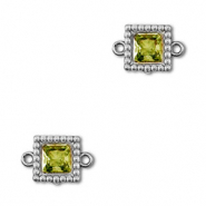 Connecteurs en acier Inox zirconium carré Argenté-vert lime