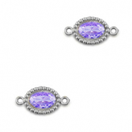Connecteurs en acier Inox zirconium ovale Argenté-violet