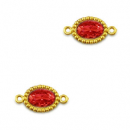Connecteurs en acier Inox zirconium ovale Doré-rouge