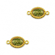Connecteurs en acier Inox zirconium ovale Doré-vert lime