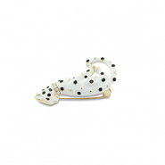 Broches léopard Blanc-noir-doré