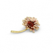 Broches fleur Doré-rose clair-rouge