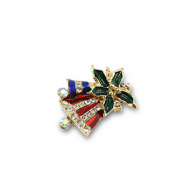 Broches cloches de Noël Doré-rouge-vert-bleu