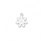 Breloques en m&eacute;tal flocon de neige Argent&eacute;-blanc