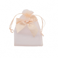 Sachet à bijoux en organza avec nœud Pêche