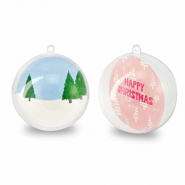 Décoration transparente boule Transparent-rose/blanc-bleu-vert