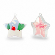 Décoration transparente étoile Transparent-rose/blanc-bleu-vert