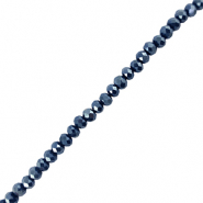 Perles à facettes 6x4mm disque Heishi Bleu foncé