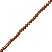 Perles à facettes 6x4mm disque Heishi Rouge foncé-marron