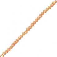 Perles à facettes 6x4mm disque Heishi Rose pêche