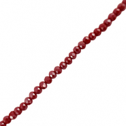 Perles &agrave; facettes 4x3mm disque Heishi Rouge fonc&eacute;