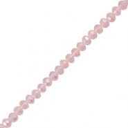Perles &agrave; facettes 4x3mm disque Heishi Rose clair