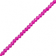 Perles à facettes 3x2mm disque Heishi Rose fuchsia