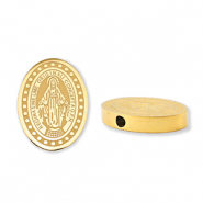 Perles en acier Inox ovale religieuse Doré