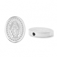 Perles en acier Inox ovale religieuse Argenté