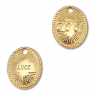 BY31&reg; Breloque en acier Inox num&eacute;ros des anges 777 / luck Dor&eacute;