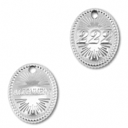 BY31&reg; Breloque en acier Inox num&eacute;ros des anges 222 / alignment Argent&eacute;