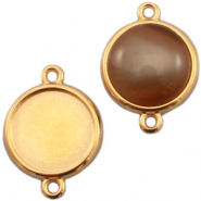 Métal DQ serti connecteur pour cabochon 12mm Doré (sans nickel)