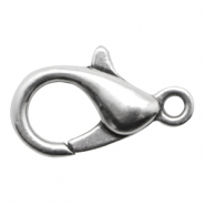 Fermoir mousqueton en m&eacute;tal DQ 12mm Argent&eacute; antique (sans nickel)