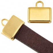 Embouts en métal DQ carré (pour cuir/cordon plat 5/10mm) Doré (sans nickel)