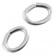 Apprêts en métal DQ anneau brisé ovale Argenté antique (sans nickel)