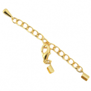 Chaînette d'extension en métal DQ avec fermoir mousqueton et clip 2mm doré (sans nickel)
