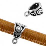 Métal DQ anneau déco avec œillet Argenté antique (sans nickel)