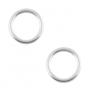 Breloques en m&eacute;tal DQ cercle 12mm Argent&eacute; antique (sans nickel)