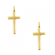 Breloques en m&eacute;tal DQ croix avec anneau Dor&eacute; (sans nickel)