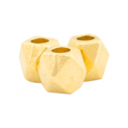 Perles en m&eacute;tal DQ avec carreau 3x3mm Dor&eacute; (sans nickel)