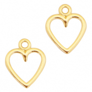 Breloques en m&eacute;tal DQ c&oelig;ur ouvert 14x11mm Dor&eacute; (sans nickel)