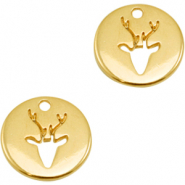 Breloques en m&eacute;tal DQ renne Dor&eacute; (sans nickel)