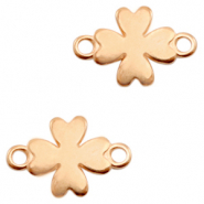 Breloques en métal DQ connecteur trèfle Doré rosé (sans nickel)