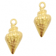 Breloques en m&eacute;tal DQ coquille dor&eacute; (sans nickel)