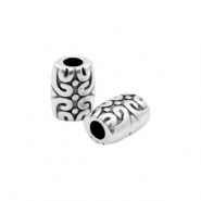 Perles en m&eacute;tal DQ tube &Oslash;2mm Argent&eacute; antique (sans nickel)