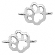 Breloques en métal DQ connecteur patte de chien Argenté antique (sans nickel)
