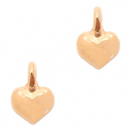Breloques en m&eacute;tal DQ c&oelig;ur Dor&eacute; ros&eacute; (sans nickel)
