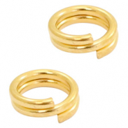 Apprêts en métal DQ anneau double 7mm Doré (sans nickel)