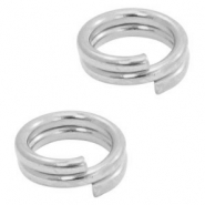 Apprêts en métal DQ anneau double 5mm Argenté antique (sans nickel)
