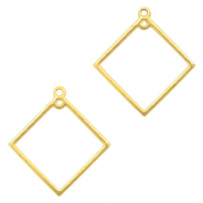 Breloques en m&eacute;tal DQ losange dor&eacute; (sans nickel)
