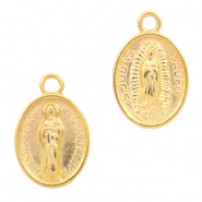 Breloques en m&eacute;tal DQ Marie ovale Dor&eacute; (sans nickel)