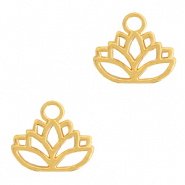 Breloques en m&eacute;tal DQ lotus Dor&eacute; (sans nickel)