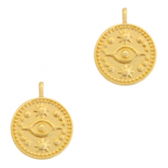 Breloques en m&eacute;tal DQ oeil 15mm Dor&eacute; (sans nickel)
