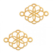Breloques en métal DQ connecteur fleur Doré (sans nickel)