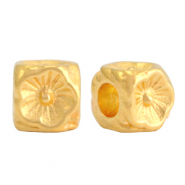 Perles en métal DQ fleur cube 5mm Doré (sans nickel)