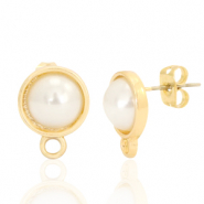 Apprêts en métal DQ puce perle rond 10mm avec anneau Doré (sans nickel)