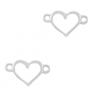 Breloques en métal DQ connecteur coeur Argenté antique (sans nickel)