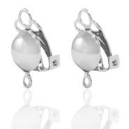 Apprêts en métal DQ boucles d'oreilles clips Argenté antique (sans nickel)