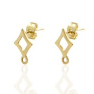 Boucles d'oreilles en acier inox losange Doré