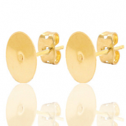 Apprêts en métal DQ puce d'oreille 10mm Doré (sans nickel)